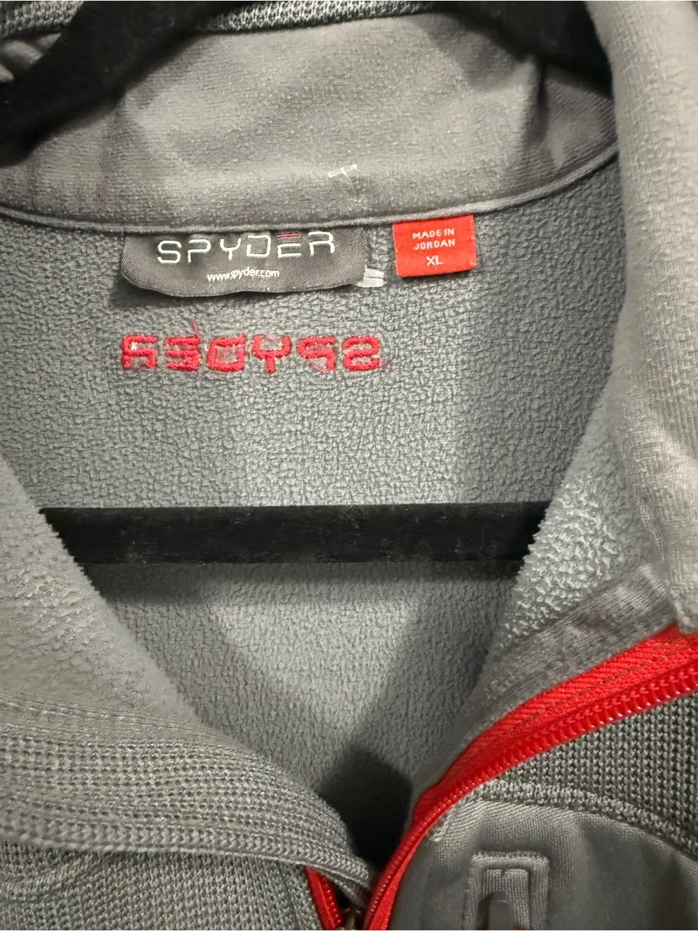 Spyder Grey Pullover with Red Zip Accents